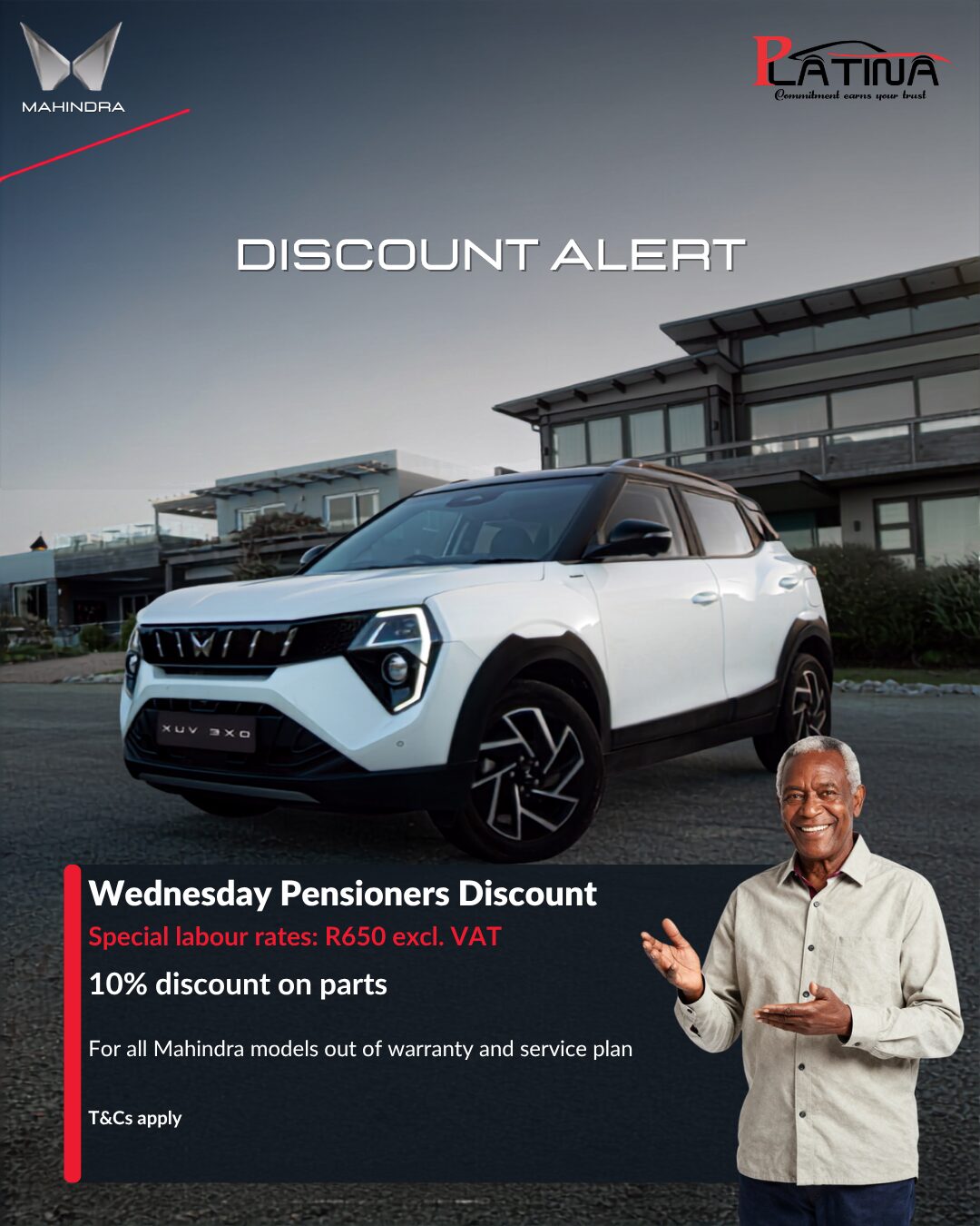 Wednesday Pensioners Discount image from Platina Group